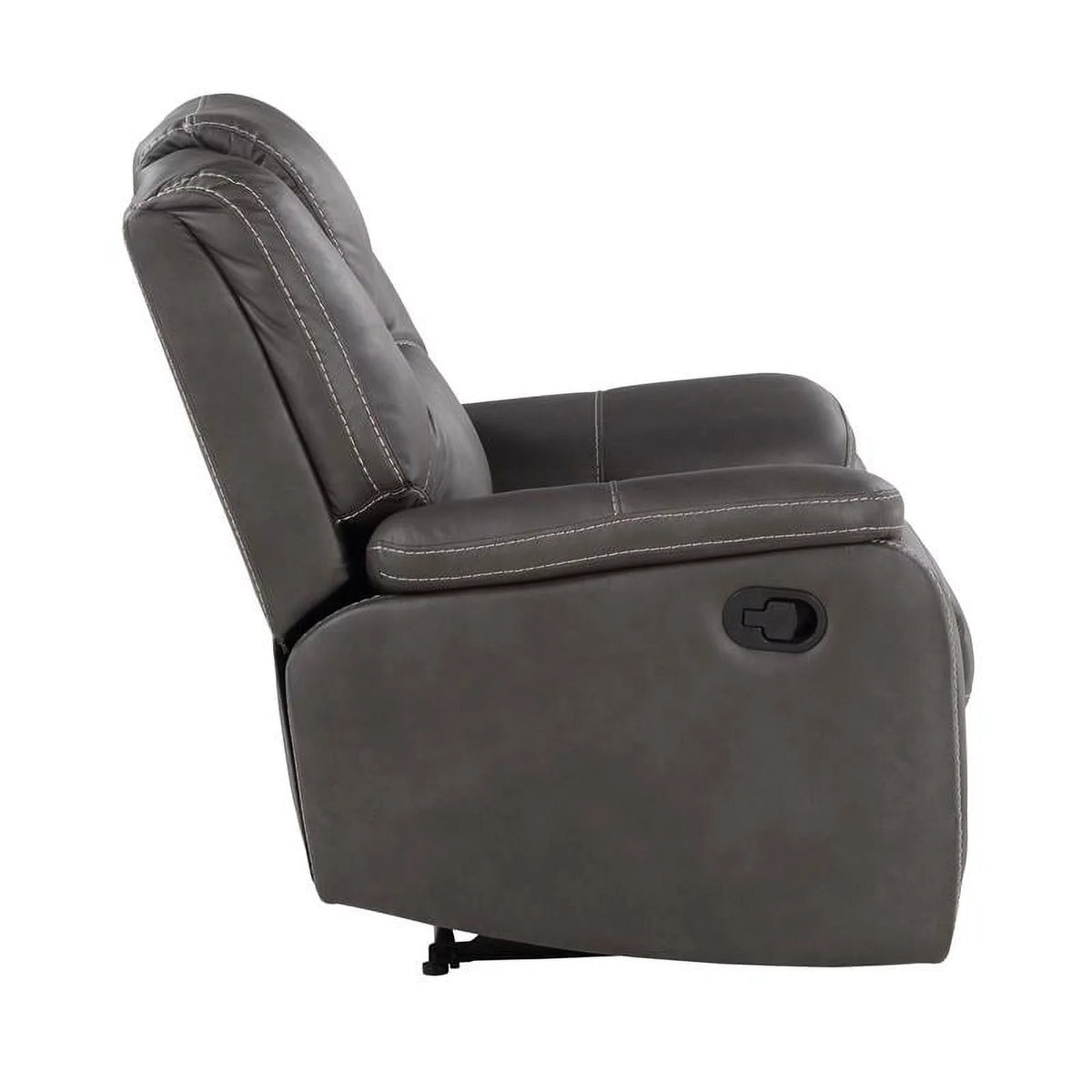 Charcoal Gray Faux Leather Manual Recliner Q291