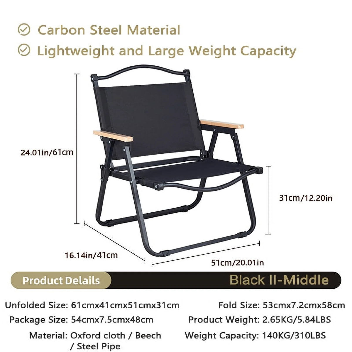 Heavy Duty Folding Chair Black N393