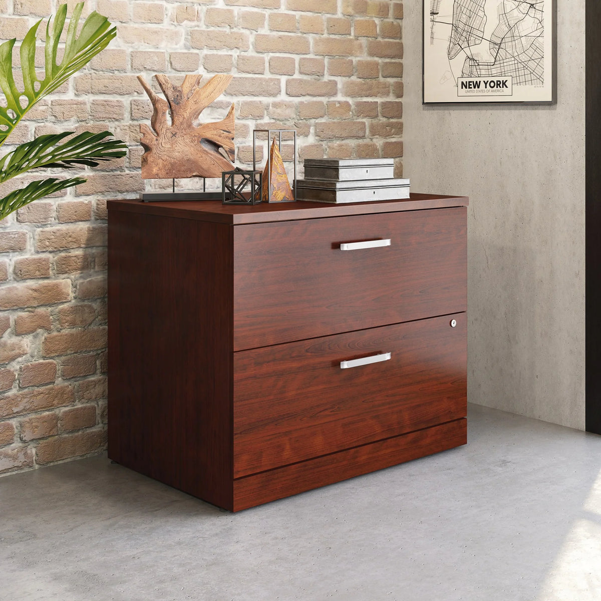 Classic Cherry Desk and File Cabinet T38057