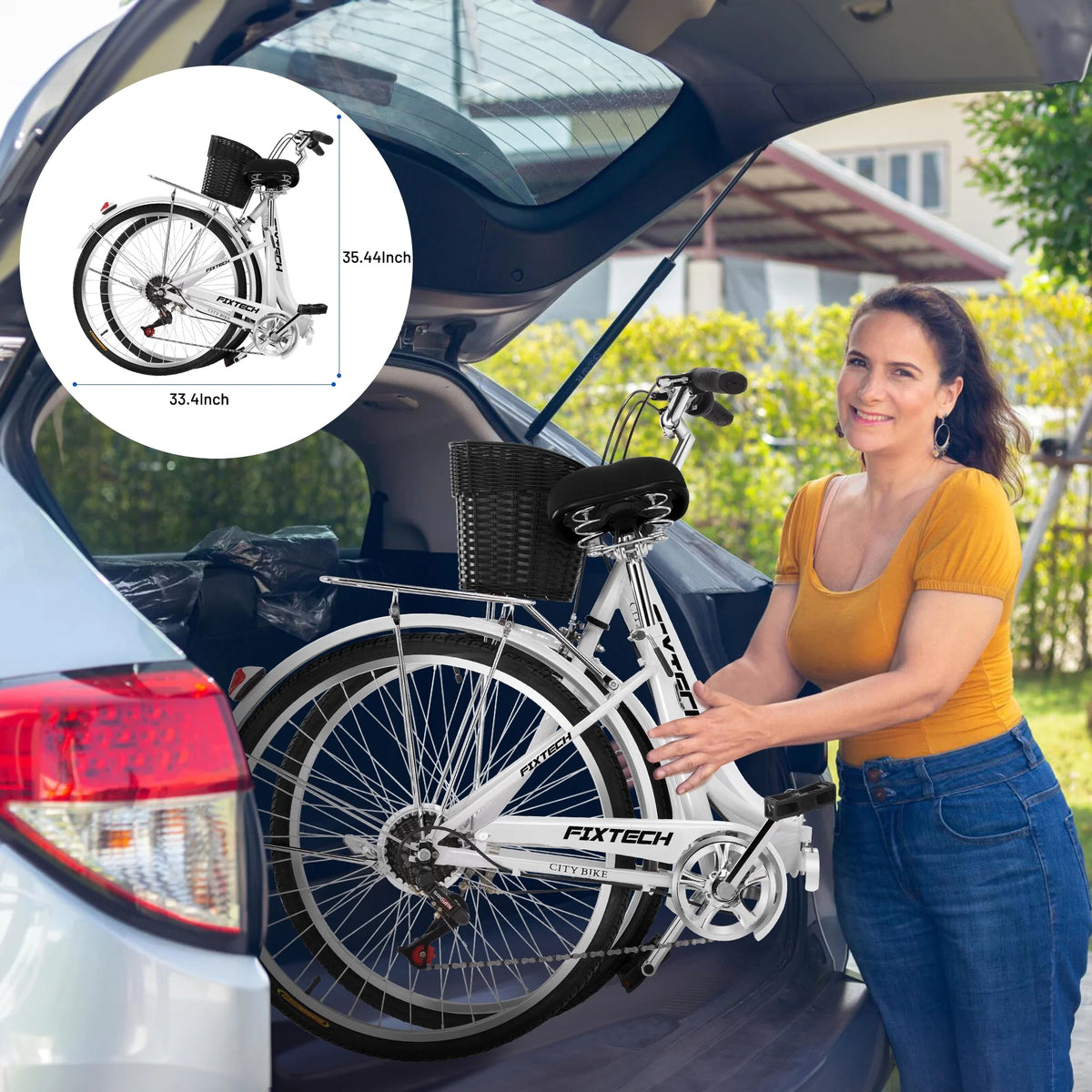 26 Inch 7 Speed Foldable Carbon Steel City Bike U1220