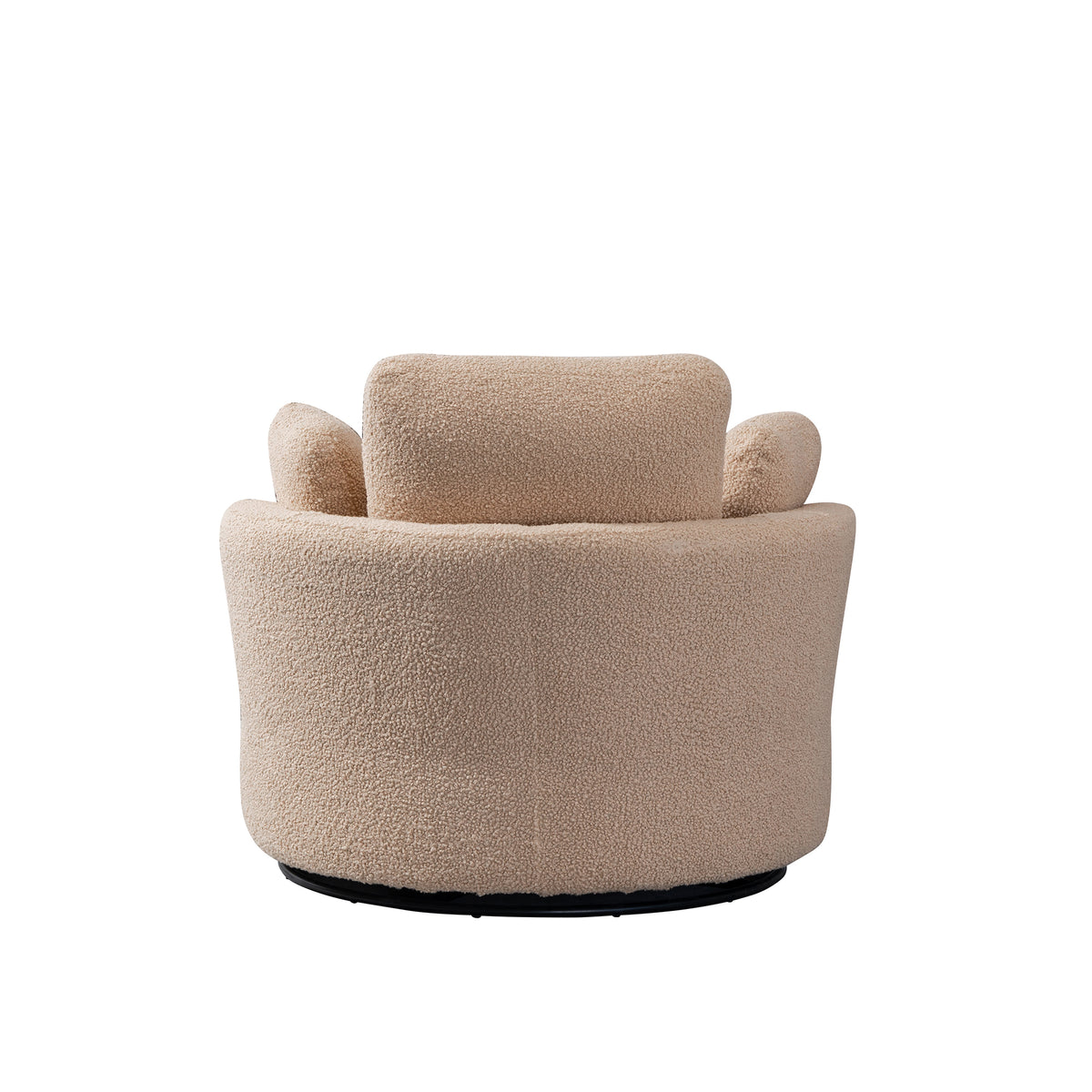 Light Camel Swivel Barrel Chair with 3 Pillows O82979