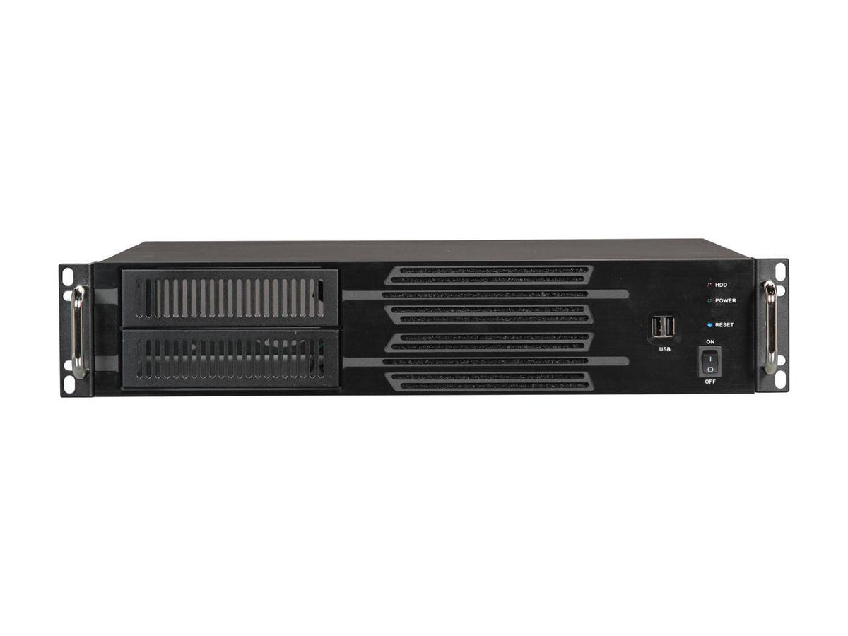 Black Aluminum Steel 2U Rackmount Server Case I7412