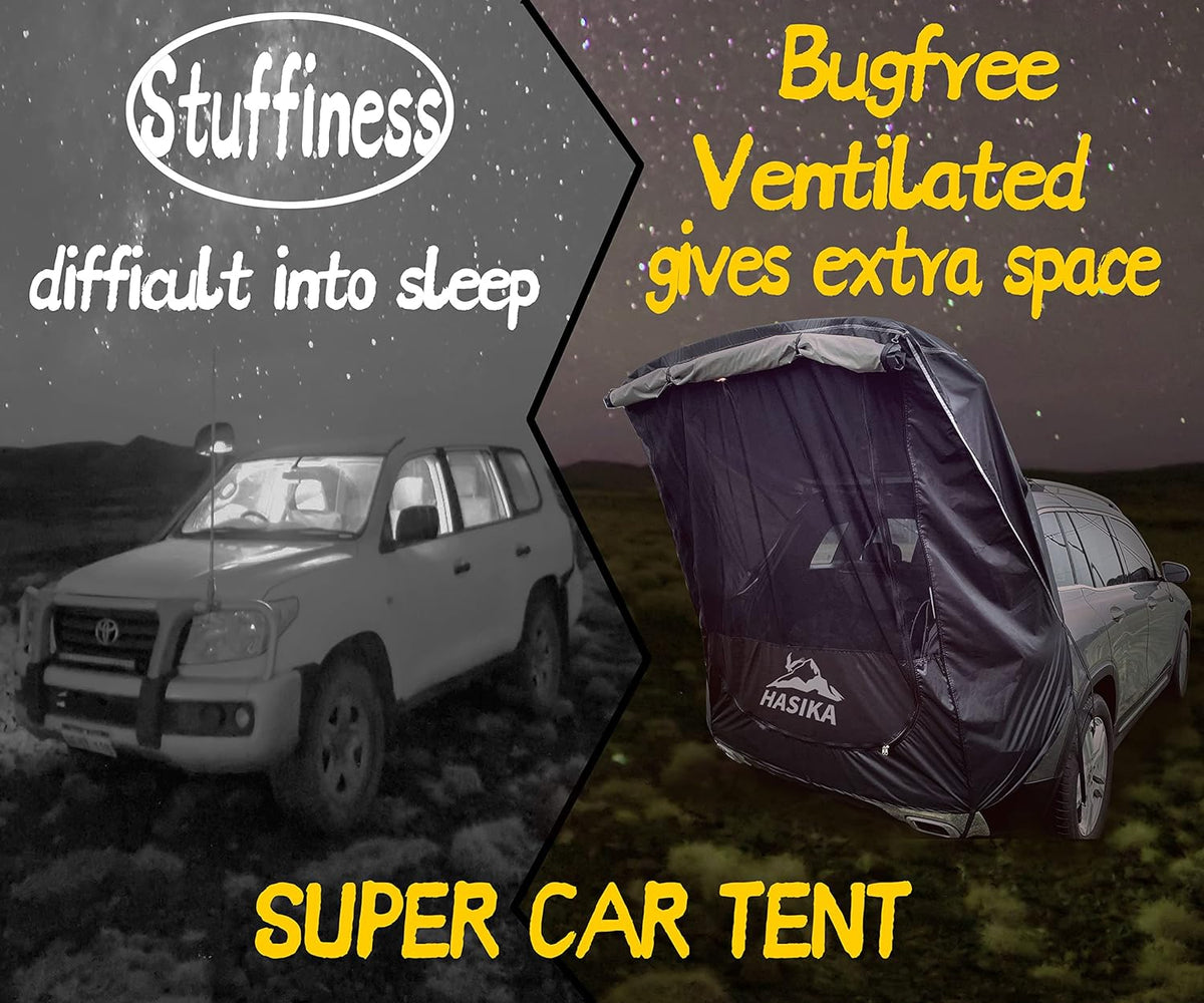 Black Waterproof 3000MM Tailgate Shade Awning Tent I9645