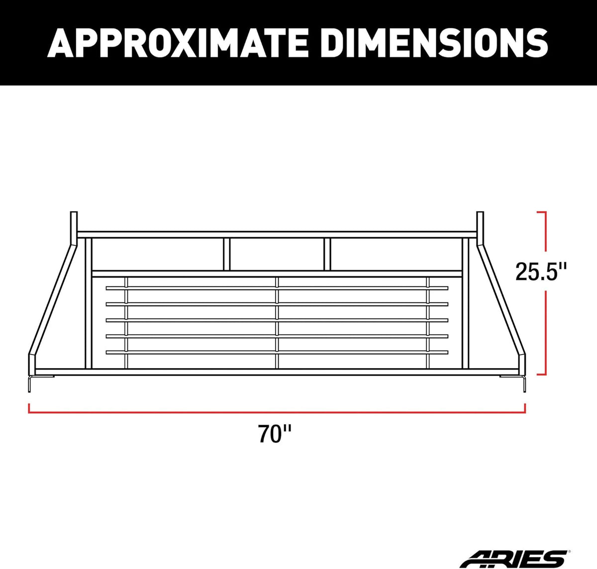 Black Steel Truck Headache Rack Cab Protector C8674