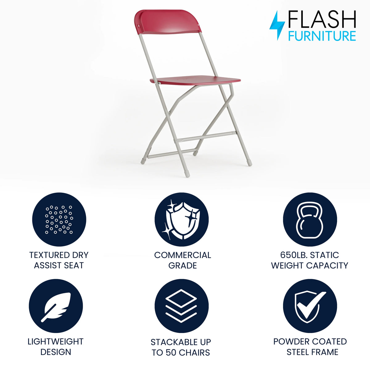 Red Plastic Folding Chair F8927