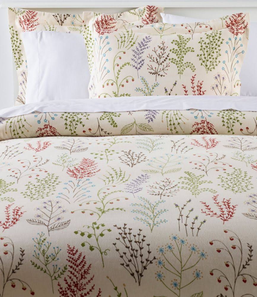 King Size Botanical Floral Flannel Comforter Cover F638