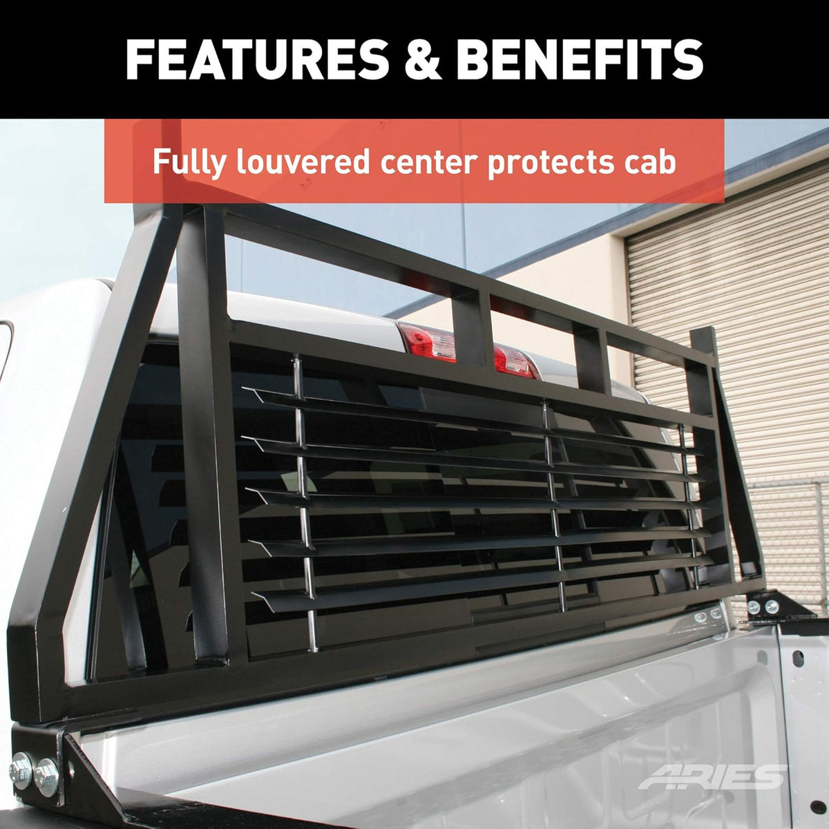 Black Steel Truck Headache Rack Cab Protector C8674