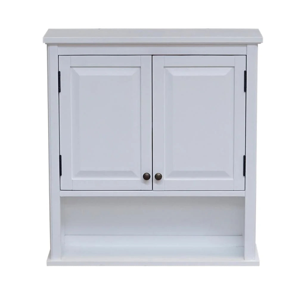 Over the Toilet Storage with Upper Cabinet and Open Shelf J372
