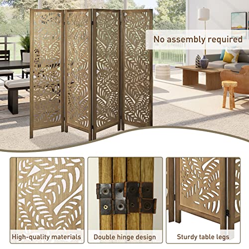 6 Panel Freestanding Folding Room Divider Screen (Brown) R24946