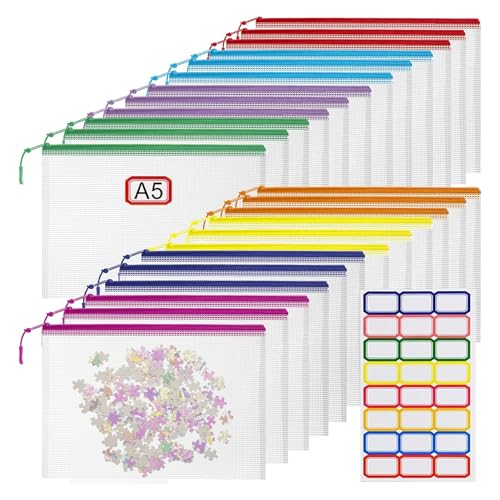 24 Pack 9.5" x 7.1" Black Mesh Zipper Pouch I88490