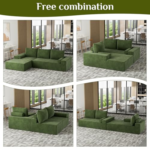 Beige White L-Shape Modular Sectional Sofa P393496
