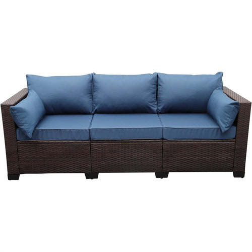 3-Seat Wicker Patio Sofa with Cushioned K48766