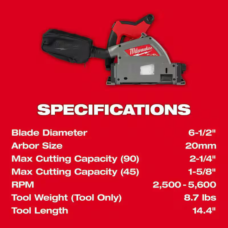 18V Brushless Cordless 6-1/2 in. Plunge Track Saw Combo Kit Z140
