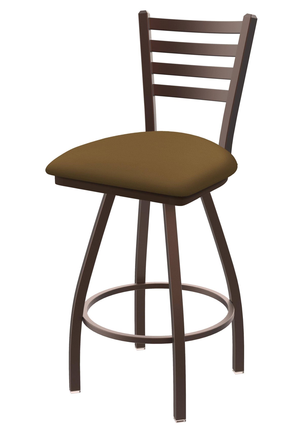 Swivel Counter Stool with Bronze Finish and Saddle Seat S42412