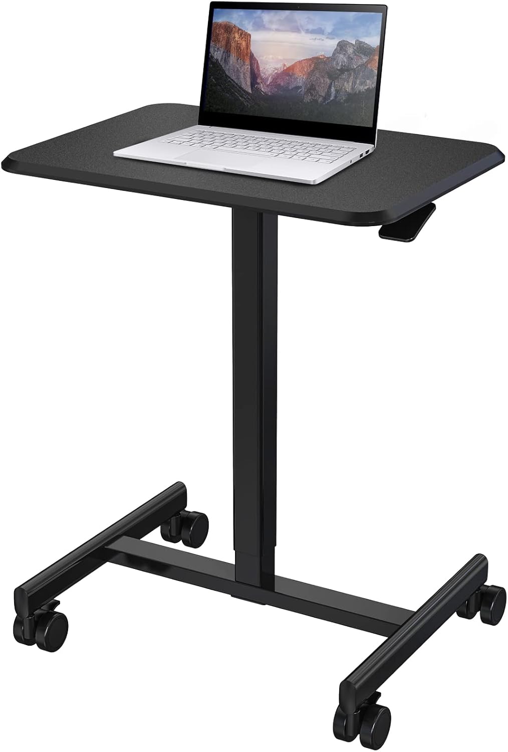 Rolling Laptop Desk with Locking Casters, Adjustable Height, Black M46500