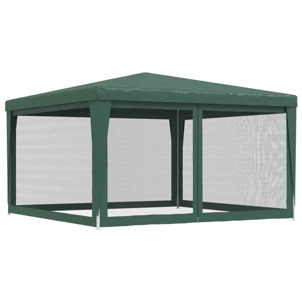 Green 13.1'x13.1' HDPE Party Tent with 4 Mesh Sidewalls N6879