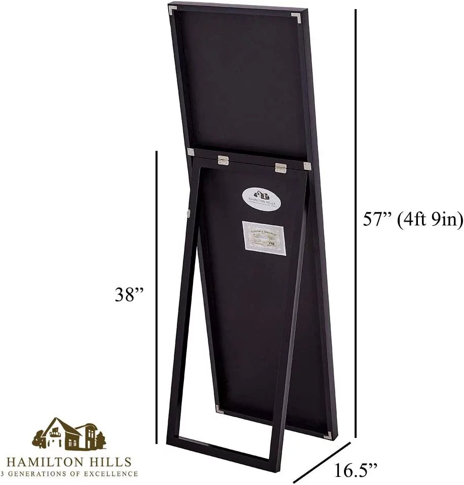 Black Full Length Standing Mirror 58" x 18" I7771