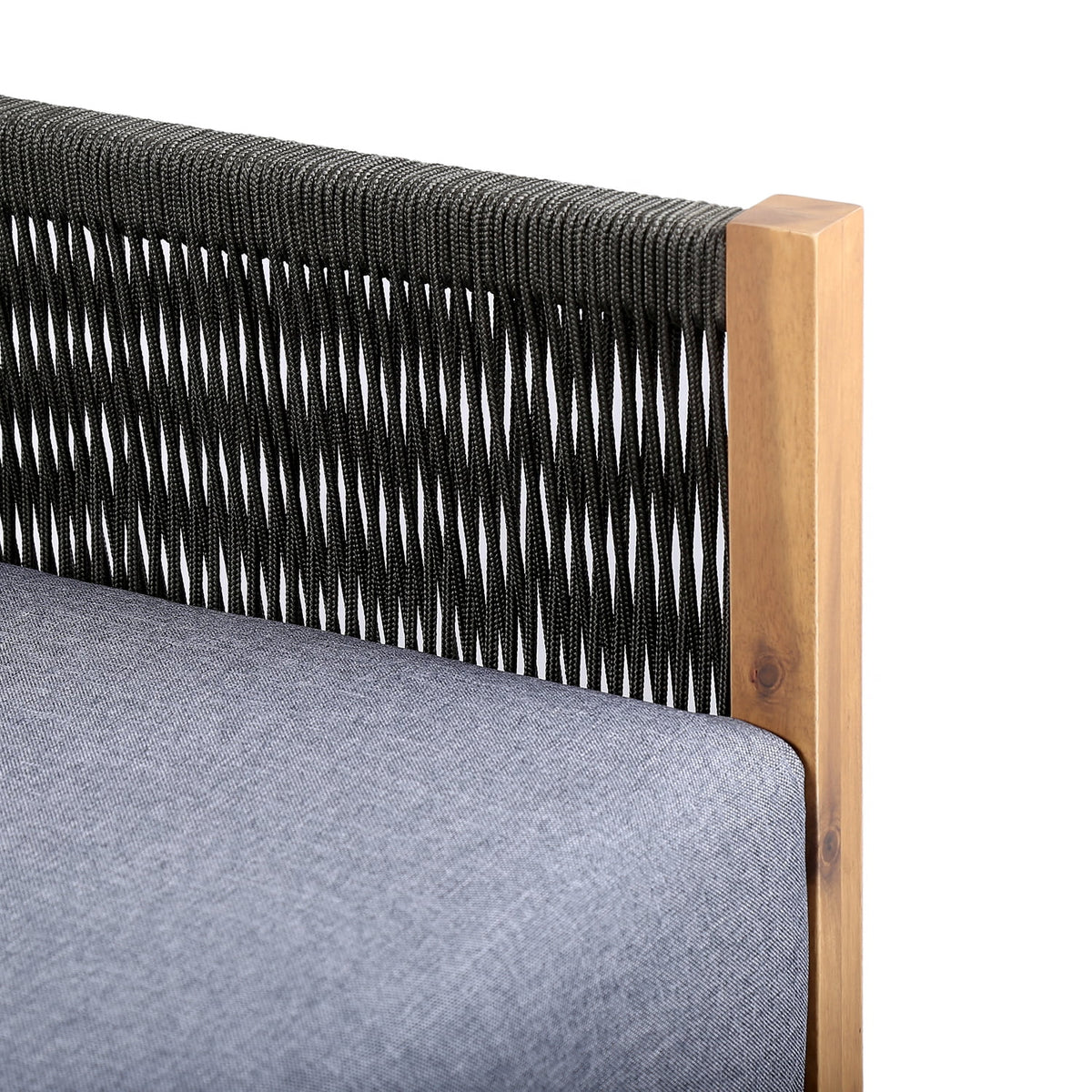 Natural Wood & Fabric Outdoor Patio Sofa T296253