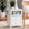 White 2-Drawer Wood Nightstand Z272431