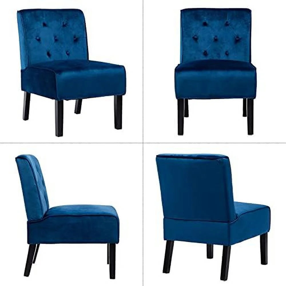 Blue Velvet Tufted Accent Chair D27593