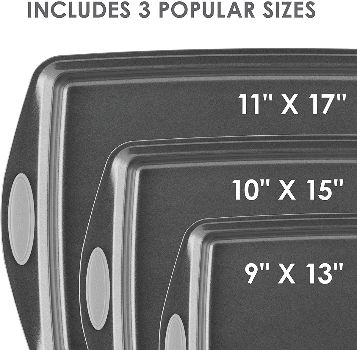 Nonstick Bakeware Set with Grips, 3 Piece C81815