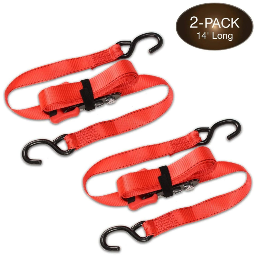 (2 Pack) Sliding Ratchet Strap with Vinyl Coated S Hook V244147
