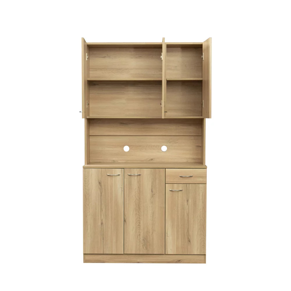 Freestanding Kitchen Pantry Storage Cabinet with Microwave Stand K127296