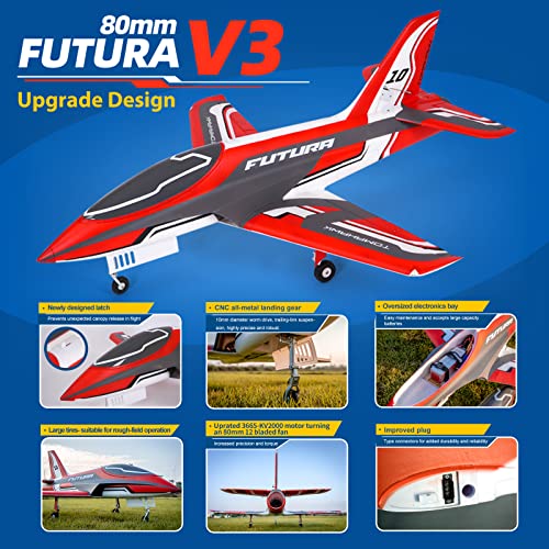 EDF Jet Remote Control Airplane 80mm Ducted Fan 12-Blade 6 Channel PNP S476766