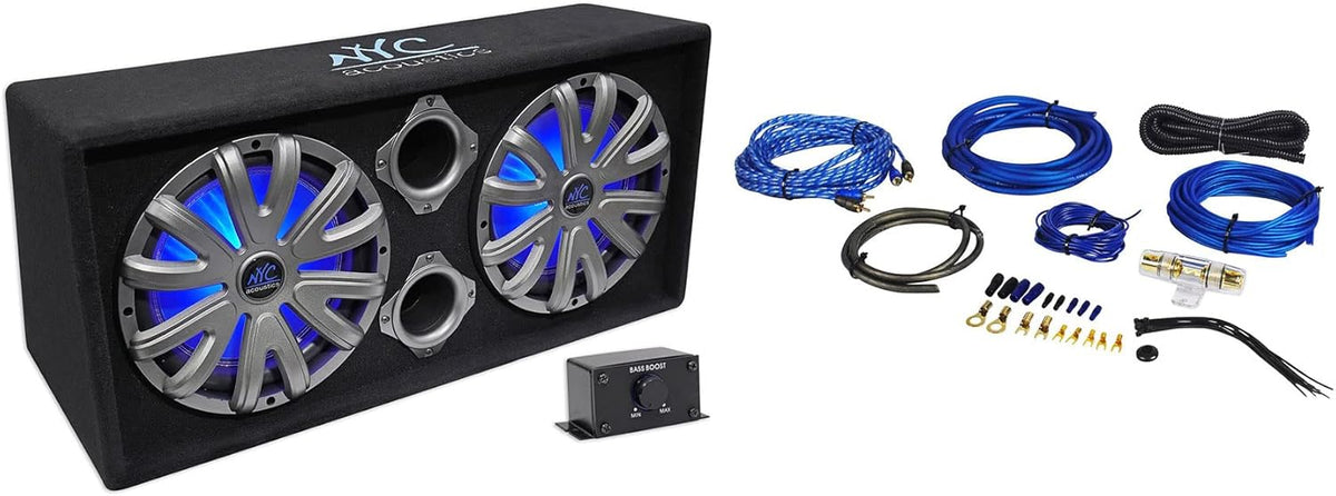 Dual 12" 1800w Powered Car Subwoofer System L874