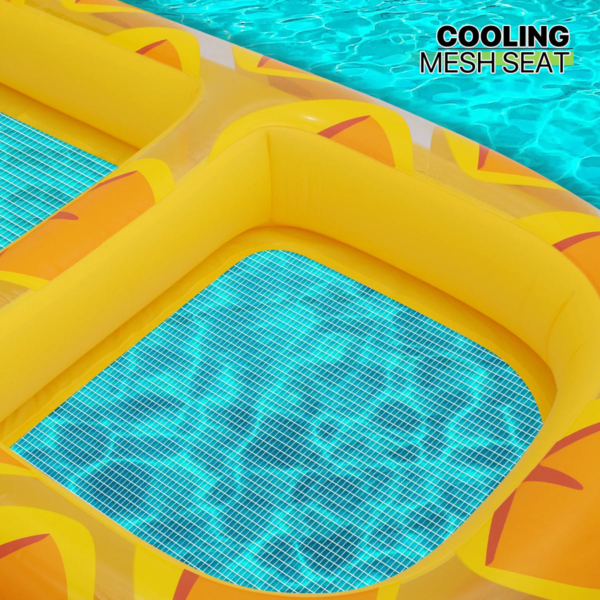 3-in-1 Pineapple Inflatable Pool Floats with Drink Holder, Yellow N3396