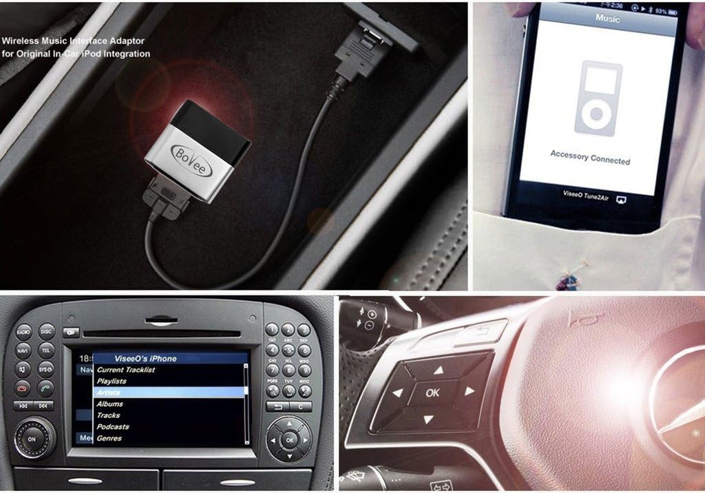 Wireless Bluetooth Car Kit with iPod Integration Cable I8568