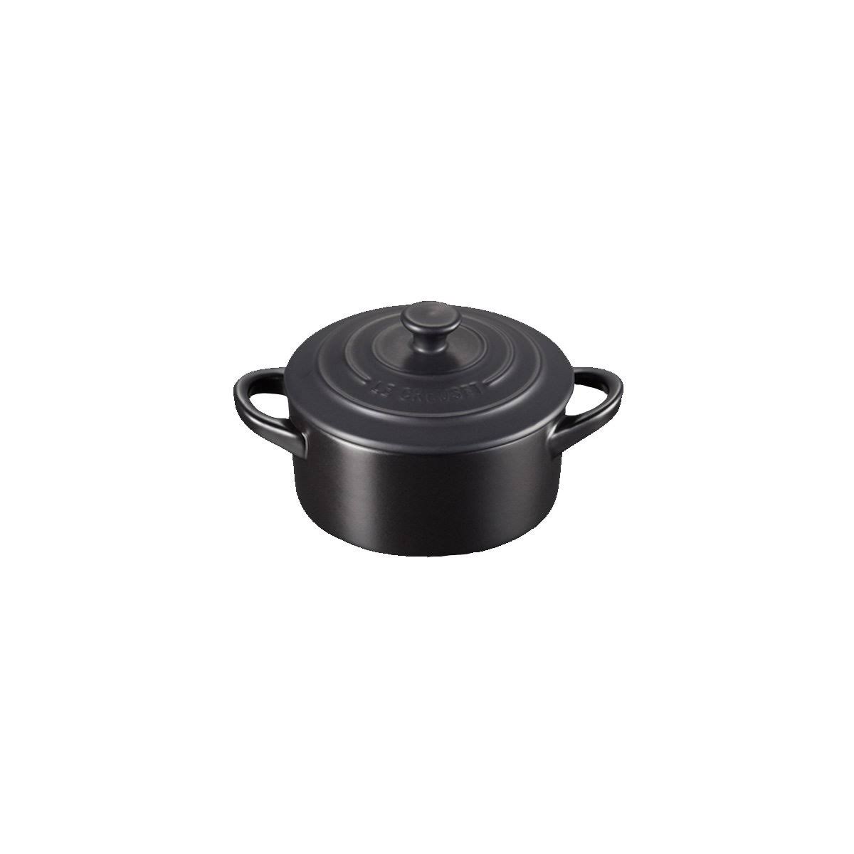 Satin Black Stoneware Casserole Dish T330076