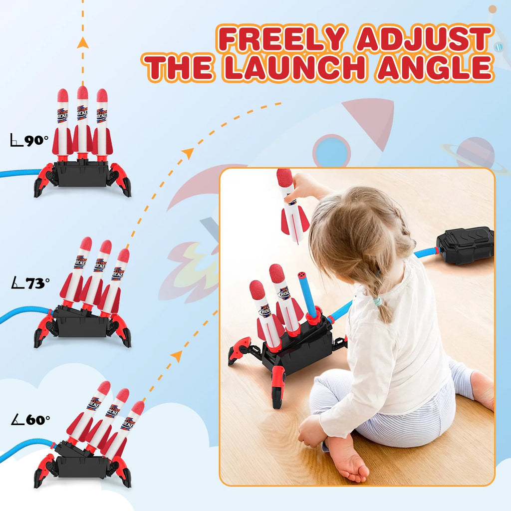 1 Set Outdoor Stomp Launch Foam Rockets Toy G81200