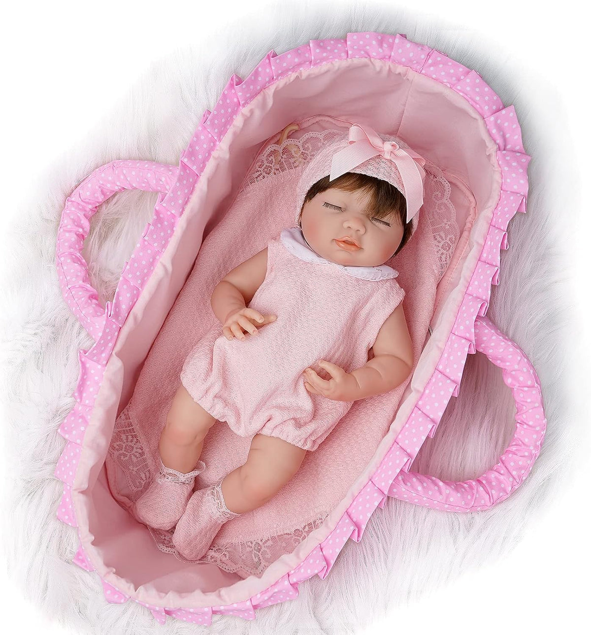 16 Inch Realistic Silicone Reborn Baby Doll in Pink Pajamas O840913