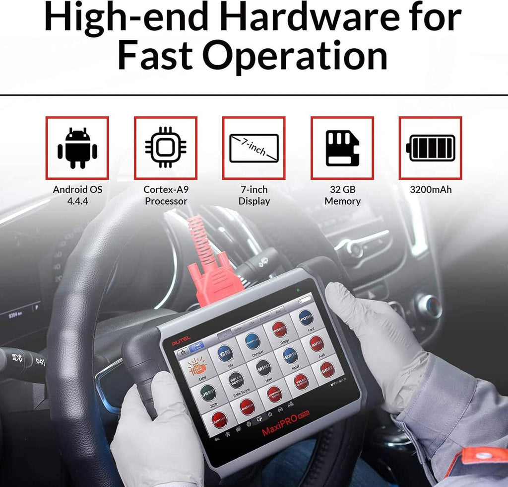 Autel MaxiPRO MP808 Automotive Diagnostic Scan Tool with All Systems Diagnoses, Bi-directional Control, 30+ Service Function, Key Coding and Injector Coding H488315