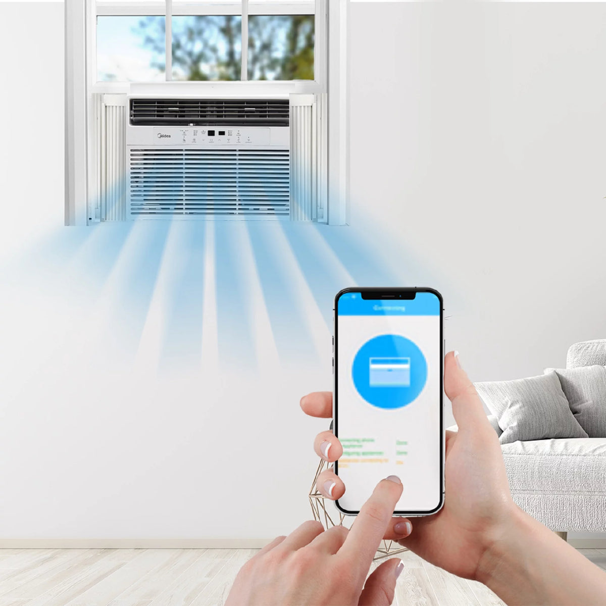 12,000 BTU 115V Smart Window Air Conditioner with Remote, White D360