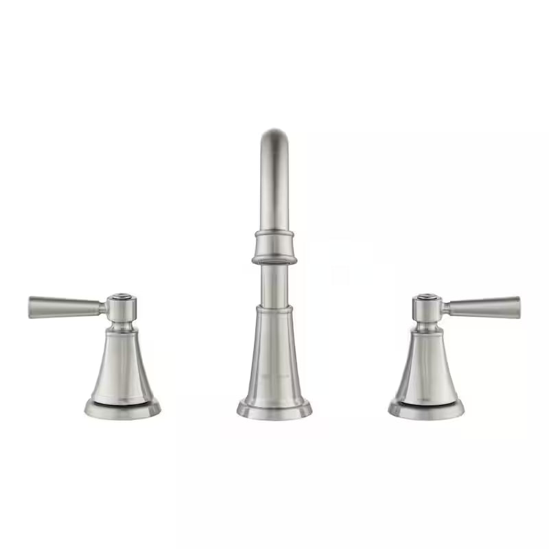 8 in. Widespread Double-Handle High-Arc Brushed Nickel Bathroom Faucet X3009