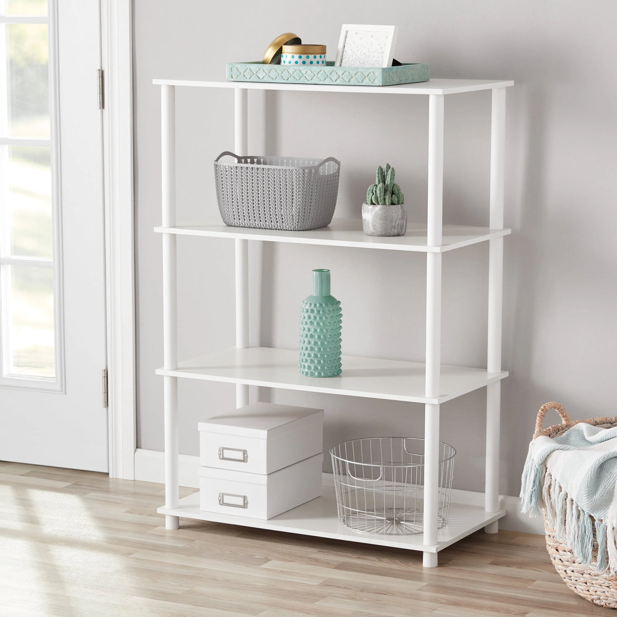 White 4-Shelf Storage Bookcase N591062