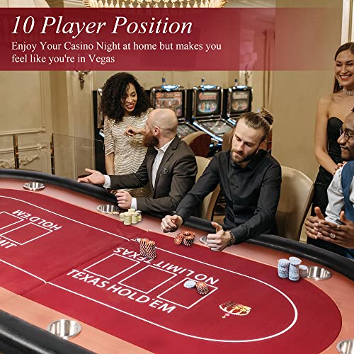 84" Foldable Poker Table with Chips Tray R346579