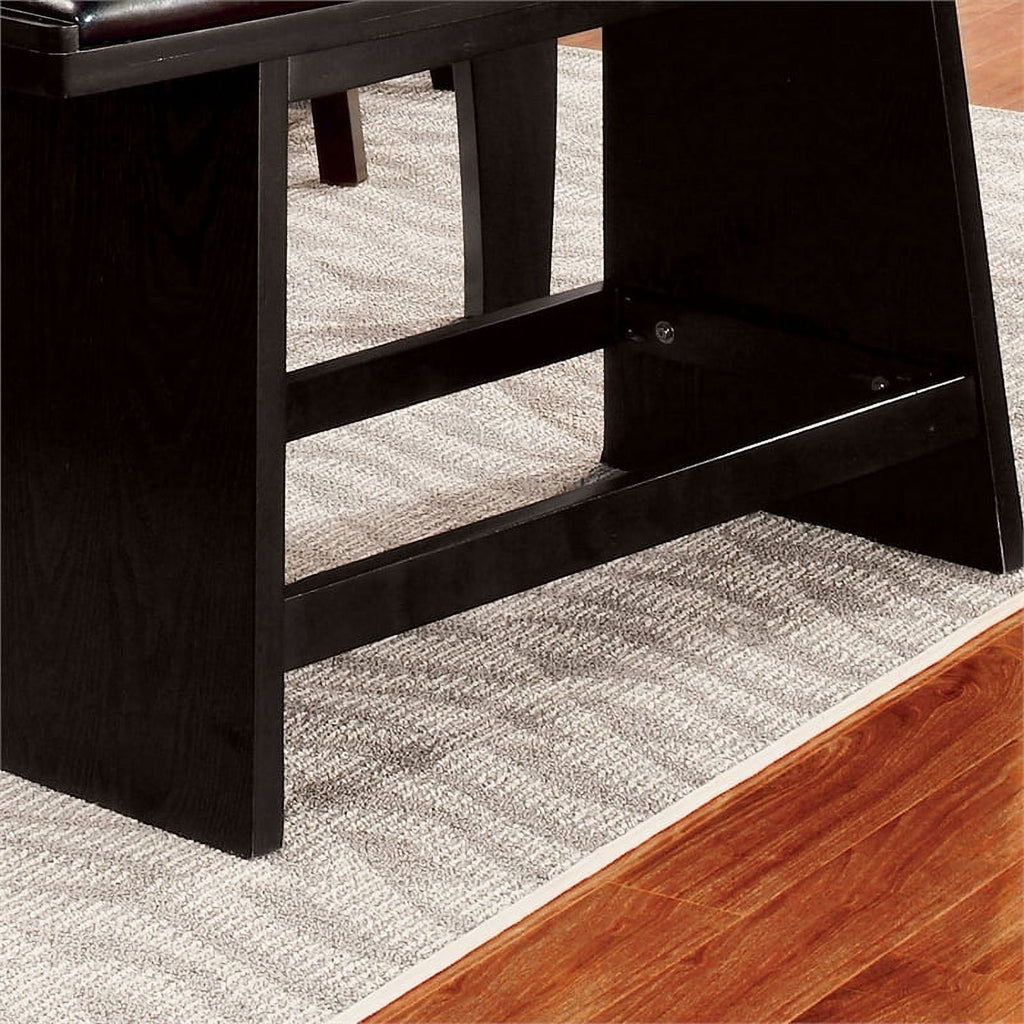 Faux Leather Padded Dining Bench in Black P737