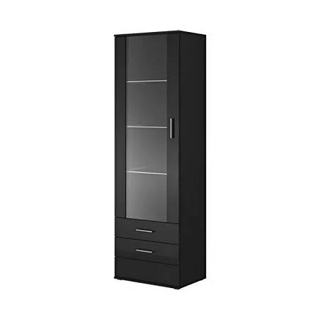 Black 24 inch Wide 1 Door Bookcase Z5268
