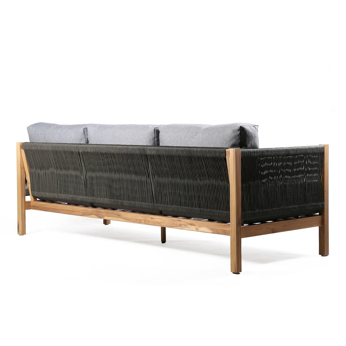Natural Wood & Fabric Outdoor Patio Sofa T296253