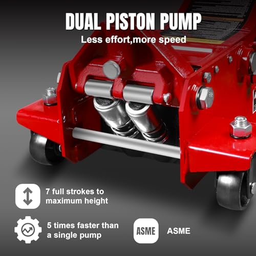 Hydraulic Trolley Floor Jack with Extra Saddle 3 Ton Red M9746