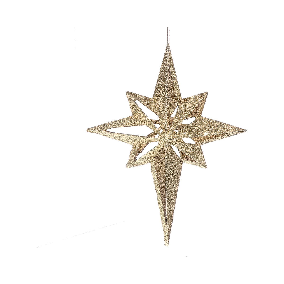 Gold Glitter Ornament Star - Set of 12 V90497