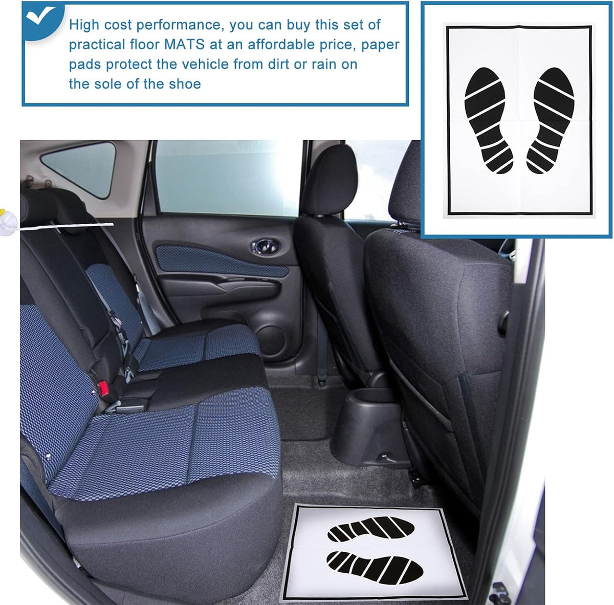 50Pcs Disposable Paper Auto Floor Mats L3552