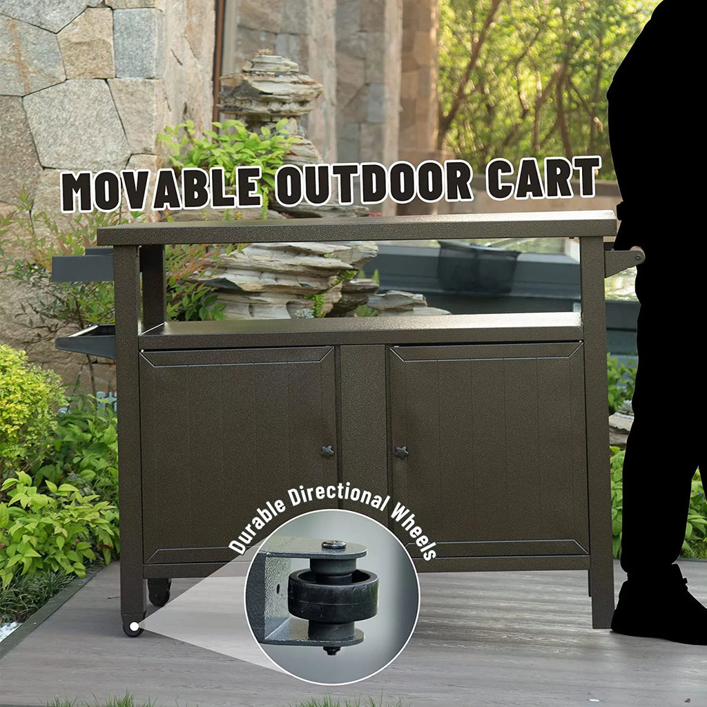Outdoor Grill Cart with Storage and Wheels N93563