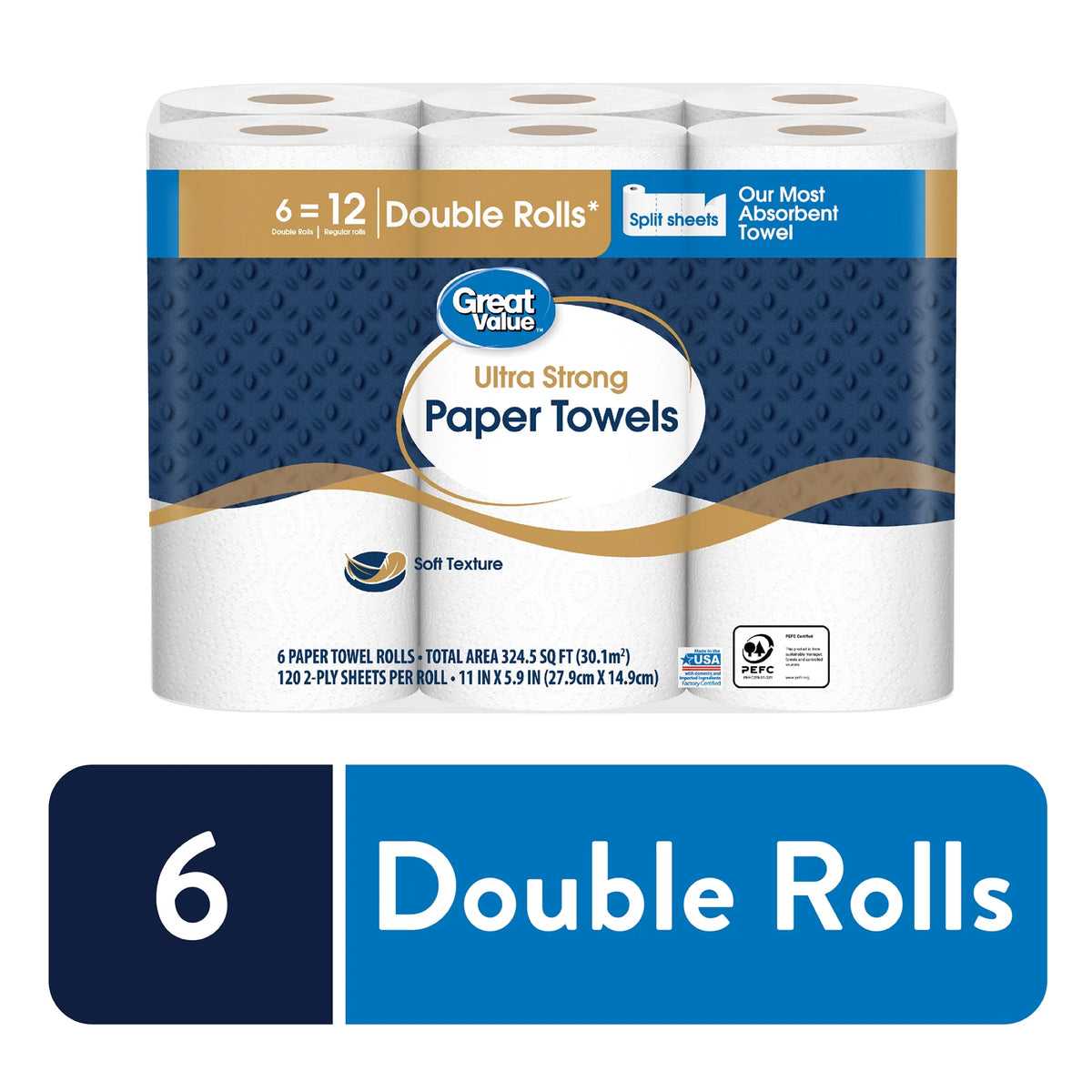6 Double Rolls Paper Towels G26992