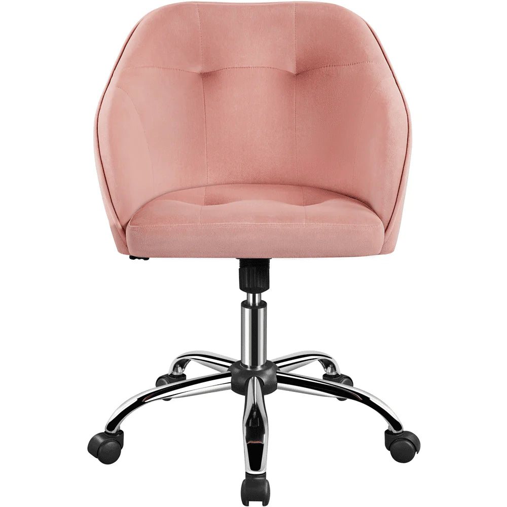 Pink Velvet Adjustable Swivel Office Chair U1847