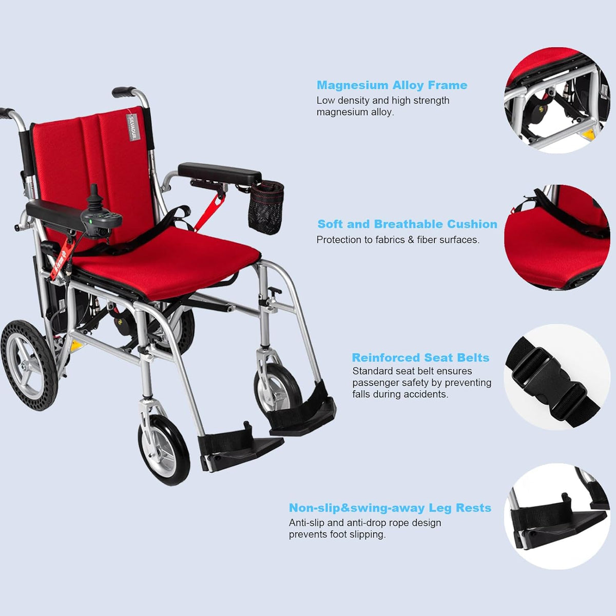 Lightweight Electric Wheelchair 35lbs Foldable Power Wheelchair Q713534