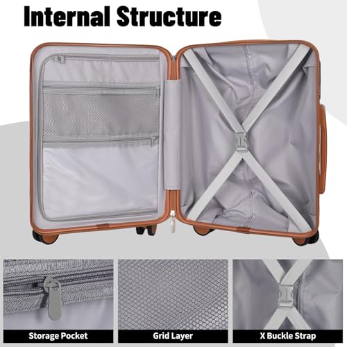 3-Piece Hardshell Luggage Set with Spinner Wheels, TSA Lock, Light Avocado Green (20+24+28 inch) H6610